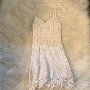 White mini tight flows Abercrombie dress.